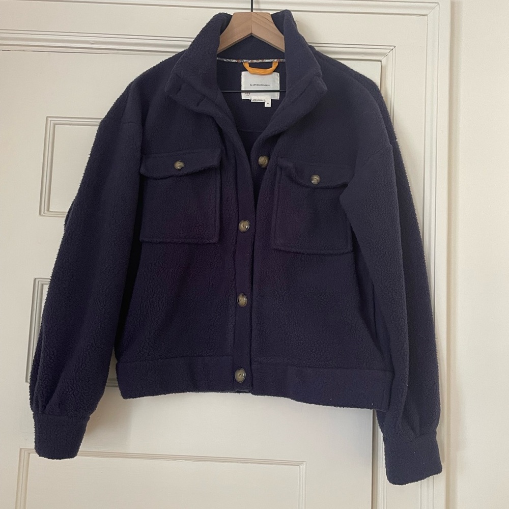 Anthropologie Navy Button-Up Jacket, XS, EUC